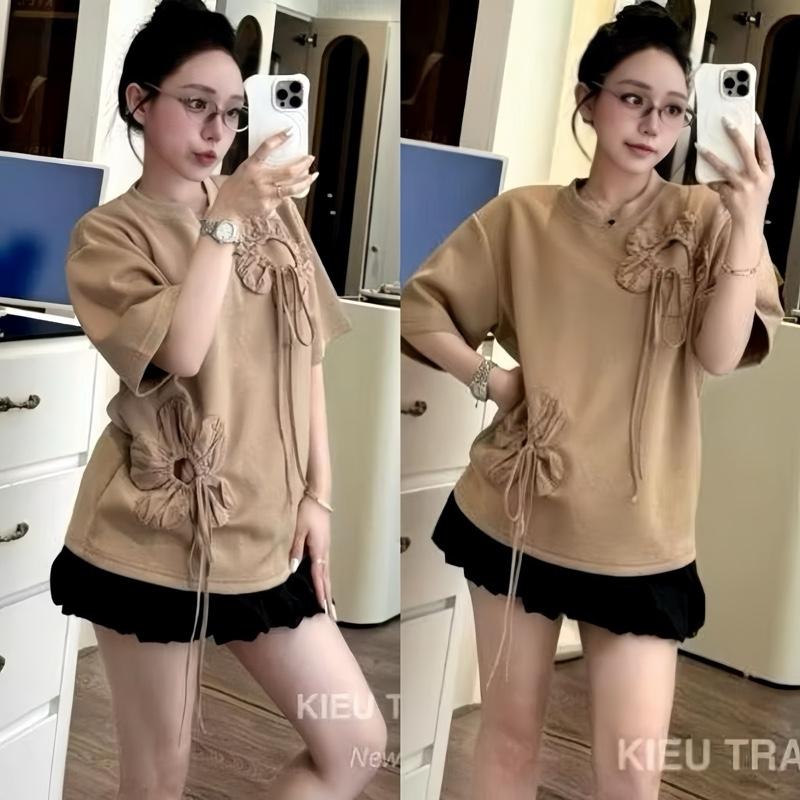 Sét áo váy bigsize áo hoa dáng rộng kèm váy bí xoè nhẹ ( CÓ BÁN LẺ ) bigsize 50-95kg , kiểu dáng trẻ trung cho nữ Đậu bigsize ( A292 CV413)