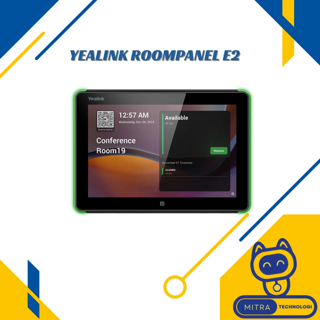 Yealink RoomPanel E2 All-In-One Meeting Room Scheduling Panel