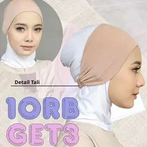 Ciput Kain Kaos Tali Turki Anti Pusing - Aksesoris Muslim - Hitam Premium inner budeg rayon Cepol iket hijab cepol turki dalaman jilbab geser ninja muka bulat