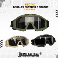 Gambar Tactical Style Outdoor Goggle 3 Lens Rubber Polymer Multifungsi Eye Protection dari BSO Tactical Kota Tangerang 1 Tokopedia