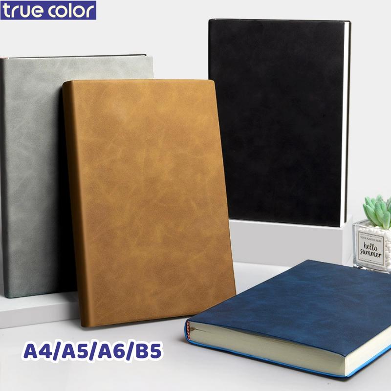   TẶNG 1 BÚT  Sổ Bìa Da Cao Cấp A4 A5 A6 B5 - Sổ Ghi Chép Giấy Dày Mịn Không Lem Mực Bìa Chống Nước Chống Bẩn - Sổ Tay Văn Phòng Phẩm 