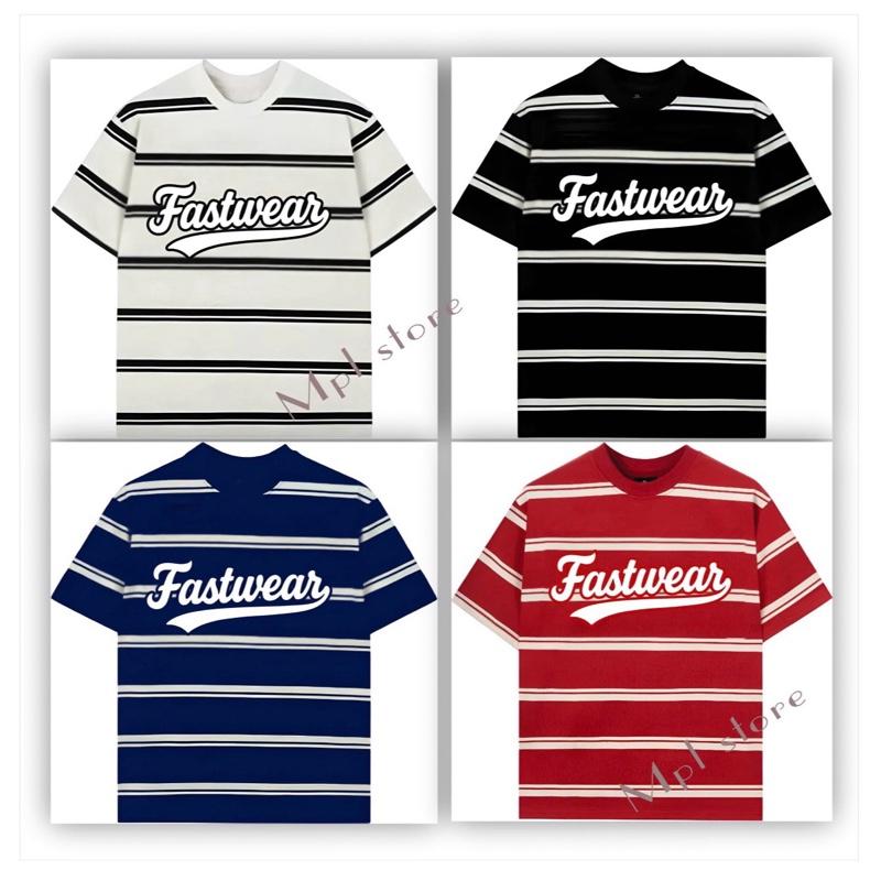 Fastwear Áo thun Unisex Sọc in Fastwear Nam Nữ Size 35-80kg Dễ mặc Basic Phong cách đơn giản Mới Hè