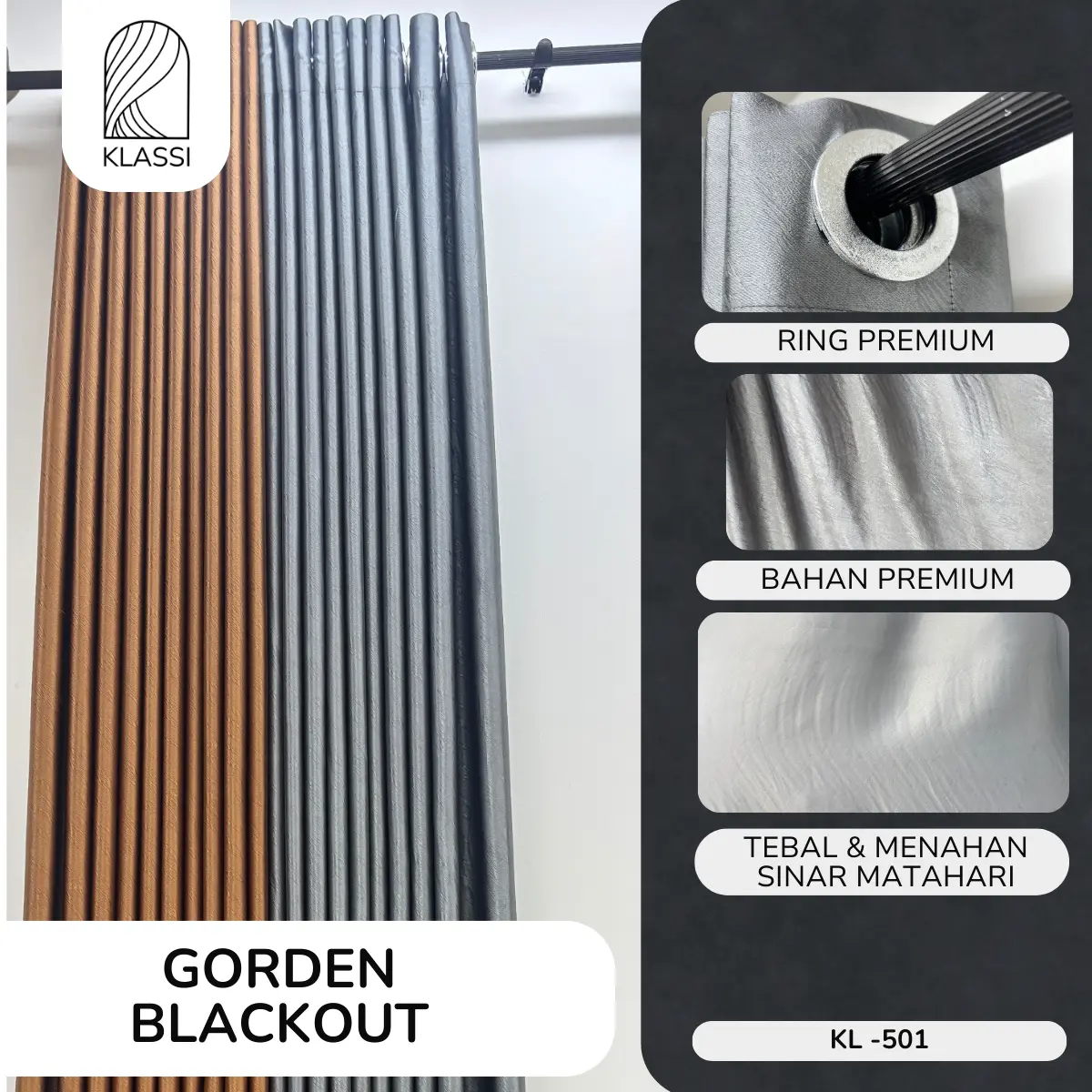 Gorden Bahan Blackout Premium Tebal Dan Anti Sinar UV 501