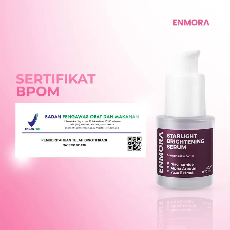 Enmora Starlight Brightening Serum Pencerah Wajah dengan Niacinamide, Alpha Arbutin dan Yuzu Extract - Mencerahkan Muka 7