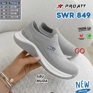 SoGO ATT SWR 849 Sepatu Slip On Wanita Karet Terbaru Original Lentur Nyaman Anti Air Ringan Tanpa Tali 37-40 Murah