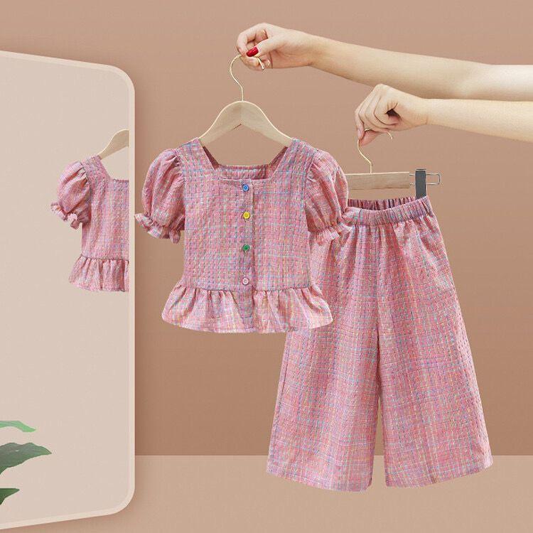 Product Introduction of [KIDSFASHIONKOLEKSI] Setelan Crinkle Mia Pink Puff Anak Perempun Motif Colorful Lines 20