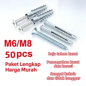 Dowel Plastik Bergerigi Untuk Dinding Bata Dan Beton 2026 Cengkeraman Maksimal Tidak Mudah Lepas Saat Ditarik Barang Berat Cocok Tukang Bangunan Mengerjakan Pemasangan Hiasan Dinding Dan Rak Penyimpanan Gudang COD Tersedia