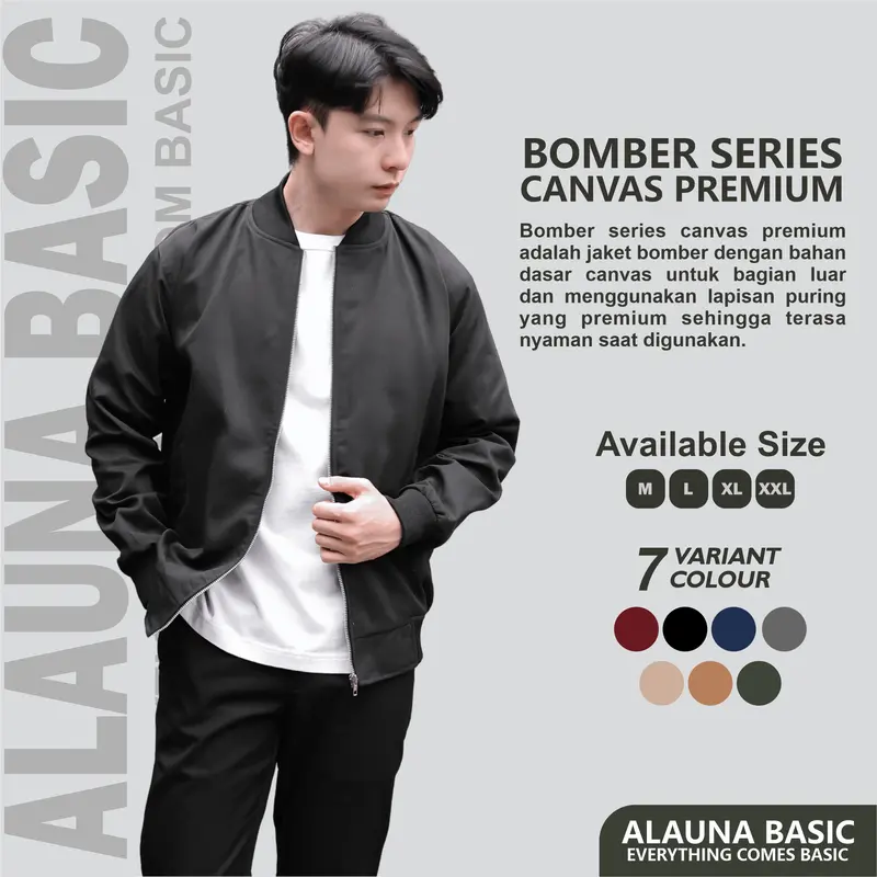 Jaket Bomber Casual Pria | Bomber Jacket Pria | | Jacket Bomber Canvas Pria Original Premium 0