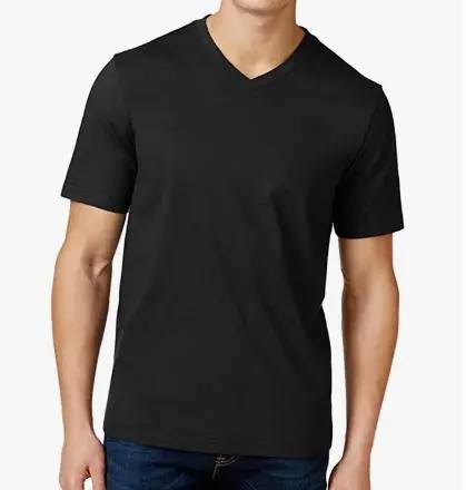 V-Neck Cotton Casual Plain Tee