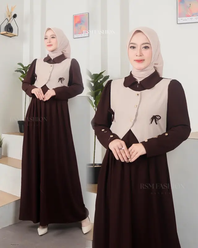Azura Dress Knit Gamis Knit Rompi Gamis Rompi Gamis Cardi Gamis RSM 0