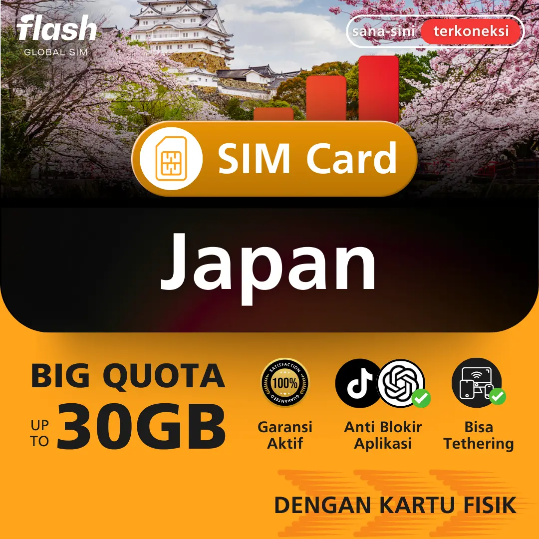Flash SIM Card Japan Big Quota (Simcard Jepang)