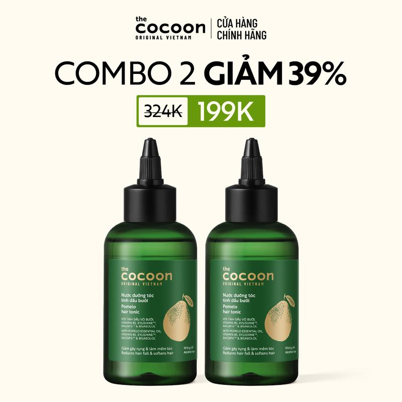 COMBO 2 Nước dưỡng tóc tinh dầu bưởi Cocoon giúp giảm gãy rụng & làm mềm tóc 140ml