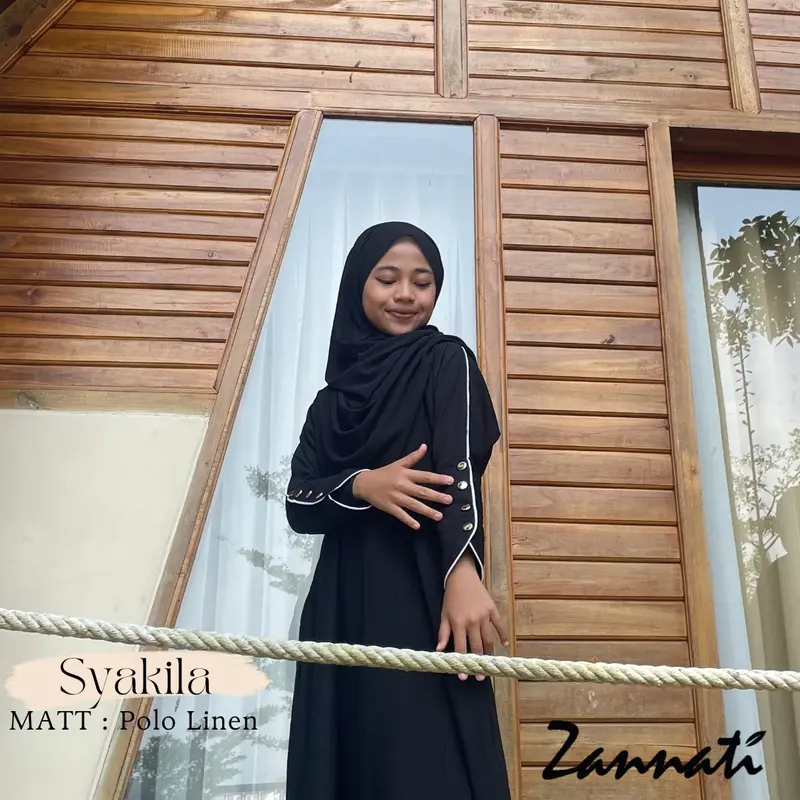 Zannati Gamis Muslim Anak Syakila Polo Linen 2
