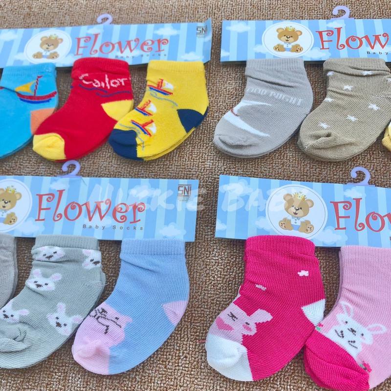 Kaos kaki Newborn 3 pasang lembut hangat Bayi 3