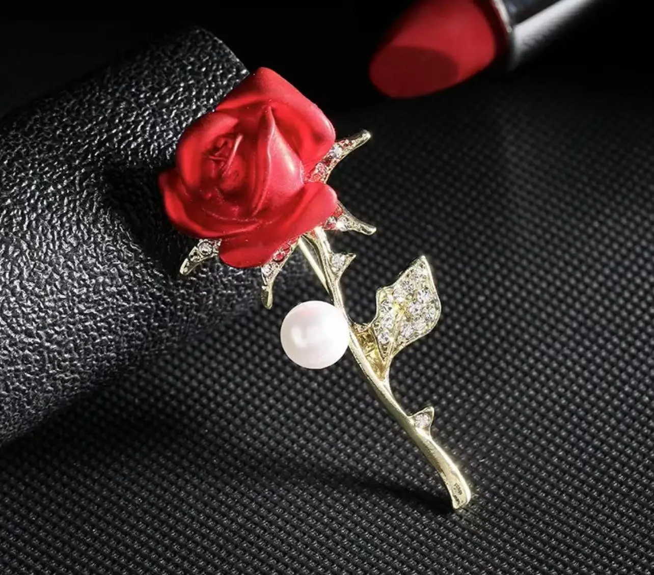 HH Freshwater Jane rose brooch 7-8 SKU:XZ-009