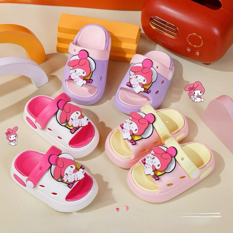 Giày cho bé đi học cấp 1-2-Dép quai sau cho bé gái hình Melody xoay siêu nhẹ êm chân bé sandal