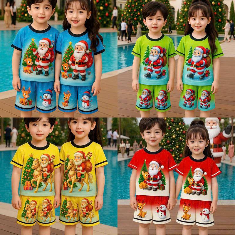 Bộ quần áo cộc cho bé trai bé gái mẫu NOEL hottren đáng yêu đễ thương