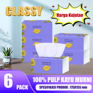 【6 Pcak】Tisu wajah 300 helai 3ply Tissue murah gratis ongkir halus lembut aman untuk kulit bayi Ukuran tisu 155mm x 175mm-CLASSY