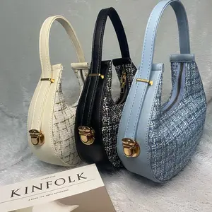 Tas Bahu Wanita Silva Bag Shoulder Bag Tas Ketiak Tas Bulan Gibrella Bags Kekinian Selempang Kanvas Hitam