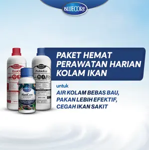 PAKET HEMAT PERAWATAN HARIAN KOLAM IKAN - Probiotik Penstabil Air, Booster Pakan Ikan dan Obat Ikan Lele
