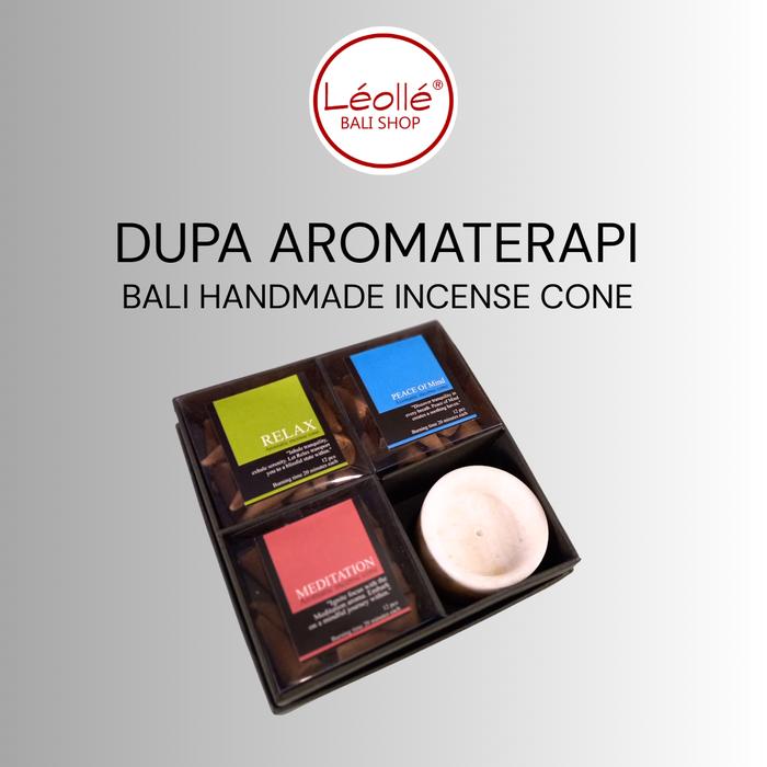 Gambar Leolle Bali Pengharum Ruangan Premium Cone Mix 3 Aroma | Set Dupa Kerucut Lavender Rose Sandalwood Patchouli | Wadah Dupa Batu Onyx Hitam Mewah | Hampers Kado Unik Meditasi Yoga Peace of Mind | Paket Aromaterapi Wellness Gift Box Eksklusif dari Leolle Bali Kota Denpasar Tokopedia