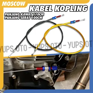 KABEL KOPLING SERAT CARBON UKURAN 110 CM TALI KOPLING KARBON UNIVERSAL SEMUA MOTOR BEBEK DAN MOTOR GEDE NINJA R NINJA 150R KLX JUPITER MX F1ZR BYSON XABRE VIXION MEGAPRO SATRIA FU NINJA 250 R15 R25 MT15 MT25 RX KING TIGER SONIC VEGA SUPRA REVO DLL