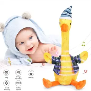 COD  Sertifikasi SNI mainan bebek kaktus boneka bisa bernyanyi dan merekam Hadiah Lampu Led Toys