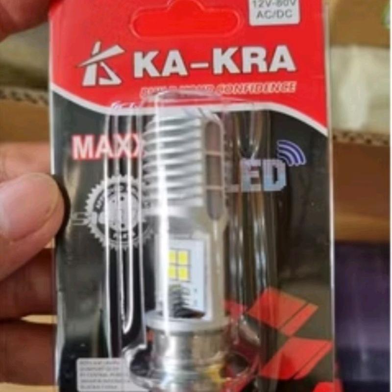 lampu utama bohlam LED depan 2 sisi 12v H6 AC DC bebek semua matic asli kakra 1