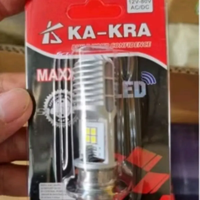 lampu utama bohlam LED depan 2 sisi 12v H6 AC DC bebek semua matic asli kakra 1