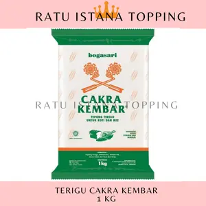 TEPUNG TERIGU BOGASARI CAKRA KEMBAR 1 KG KEMASAN ECOPACK TEPUNG TERIGU PROTEIN TINGGI ROTI DONAT MILKBUN MURAH
