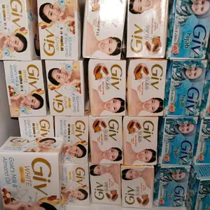 Giv Paket 10pcs Mix Sabun Giv dengan Kandungan Susu Kambing & Minyak Almond untuk Kulit Lebih Cerah dan Lembut