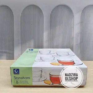 1 satu paket/kotak GELAS tambah wadah. Teh Set