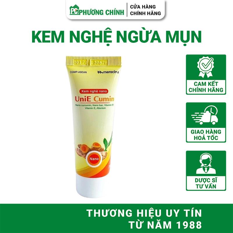 Kem Nghệ Nano UniE Cumin Giúp Dưỡng Da, Ngừa Mụn, Hạn Chế Thâm Sẹo, Nám Da 20gr