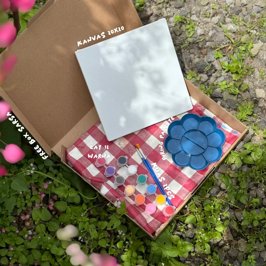 PAKET MELUKIS CANVAS (With exclusive box) PLAYDATE ARTDATE ISI WAKTU