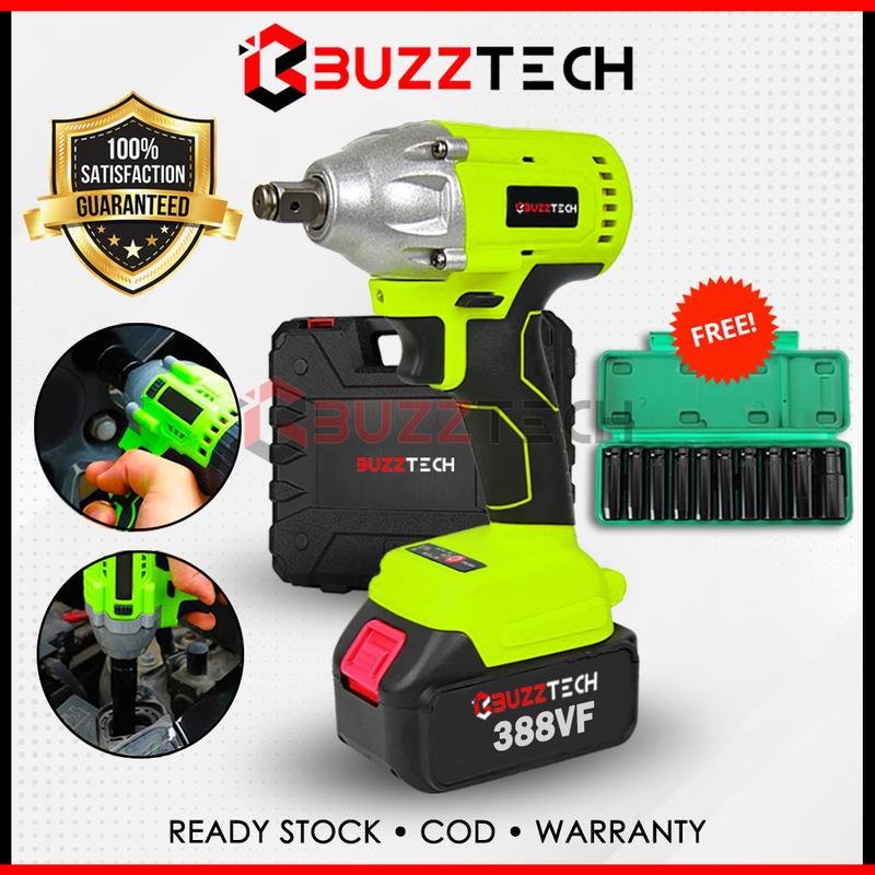 BuzzTech Cordless Brushless Impact Wrench High Torque Rechargeable ...