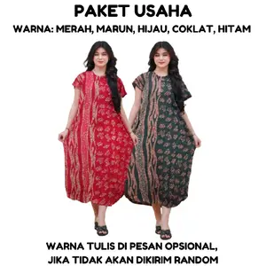PAKET USAHA/HEMAT DASTER LOWO JUMBO BATIK CAP PEKALONGAN  LD 140 BUSUI Ibu Menyusui Kancing Rayon Wanita