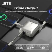 Gambar 【Sertifikat CCC】JETE B7 Powerbank 10000mAh 22.5W Fast Charging with LED Display Dual Cable USB C Lightning Power Bank Android iPhone - Dark Grey dari Fenix Gadget Kota Administrasi Jakarta Pusat 5 Tokopedia