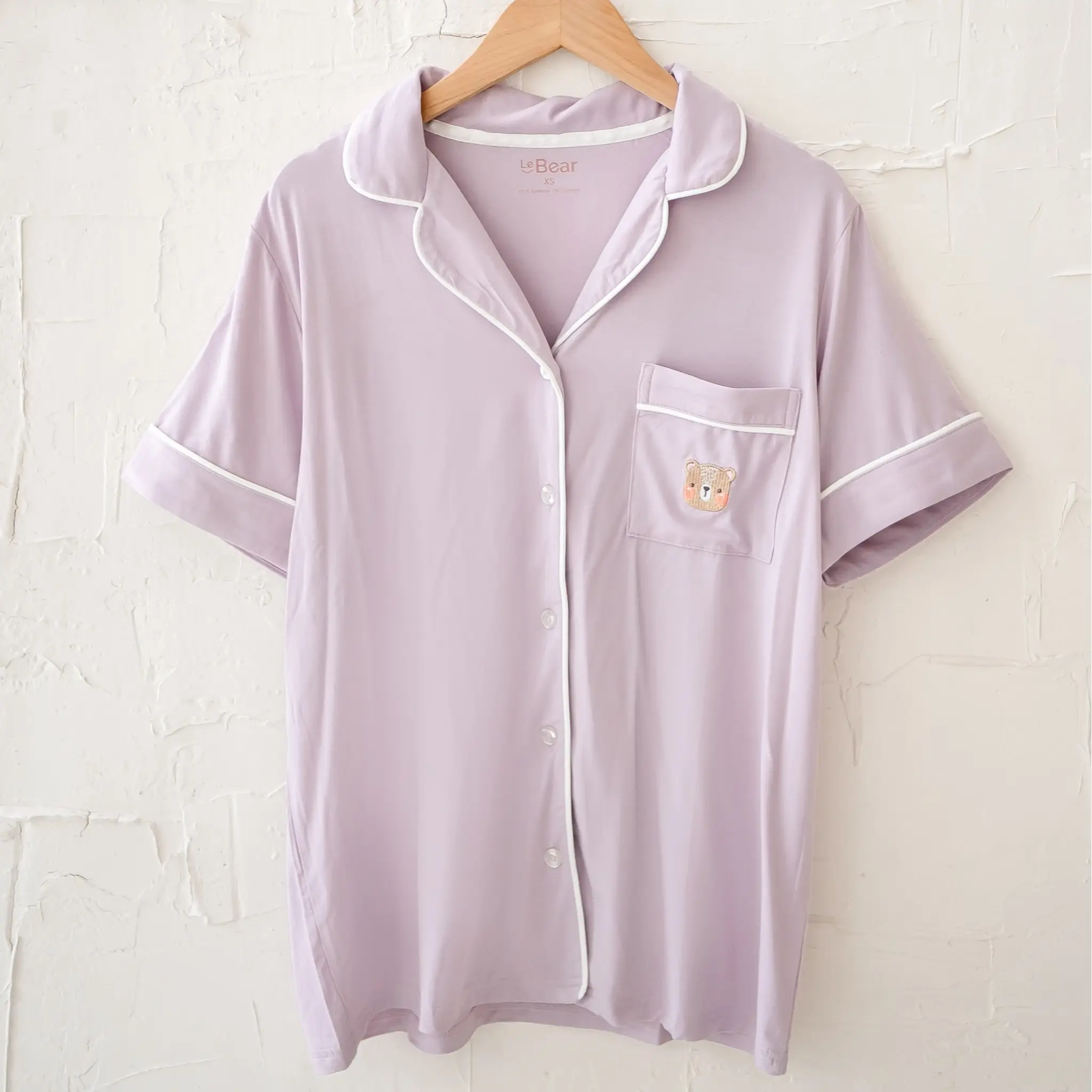 LEBEAR ADULT LUXE COMFORT PYJAMAS IN LILAC (PREMIUM BAMBOO, HYPOALLERGENIC, SOFT & BREATHABLE)