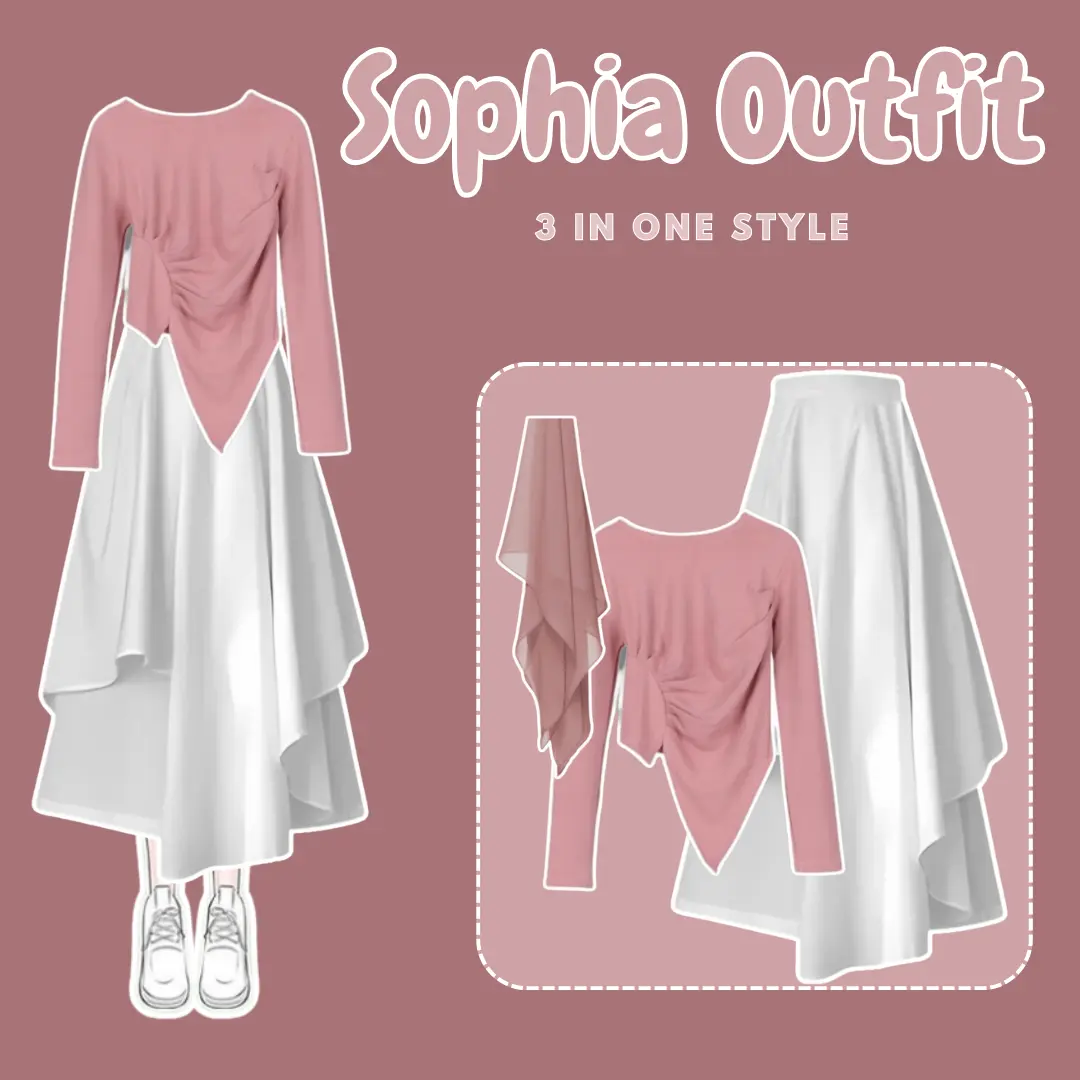 Outfit Lengkap Korean Style Cewe Kue (Blouse knit kerut Hijab Square Rok Monalica Susun) | DSD167 - Dewasa Panjang