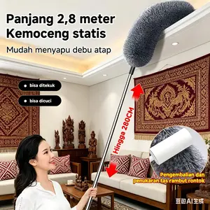 02-Kemoceng Teleskopik Viral 2026 Microfiber Pembersih Debu Rak & Plafon Mudah￼