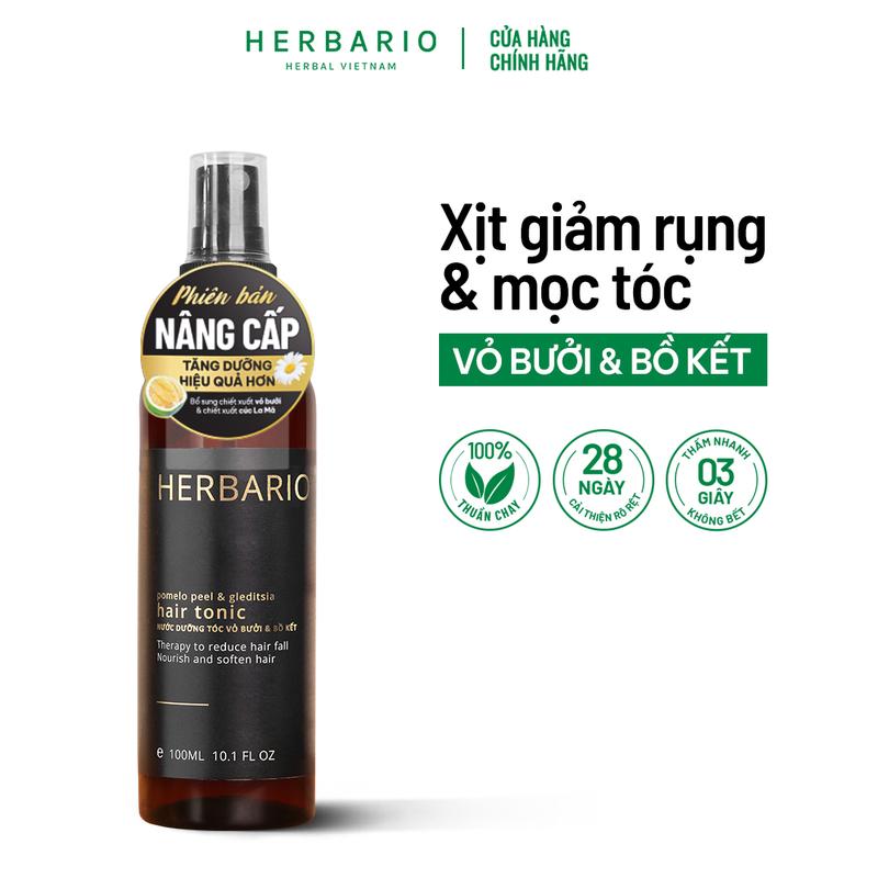 Xịt Mọc Tóc HERBARIO Vỏ Bưởi & Bồ Kết 100ml Hỗ Trợ Giảm Rụng Dưỡng Chân Tóc…
