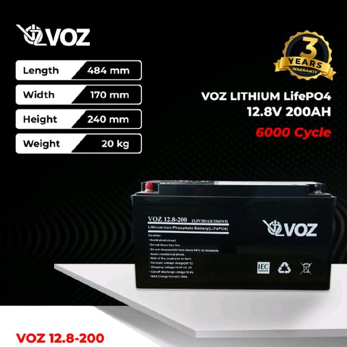 Gambar VOZ LITHIUM LifePO4 12.8V 200ah Battery dari Innovatech Official Kota Administrasi Jakarta Pusat Tokopedia