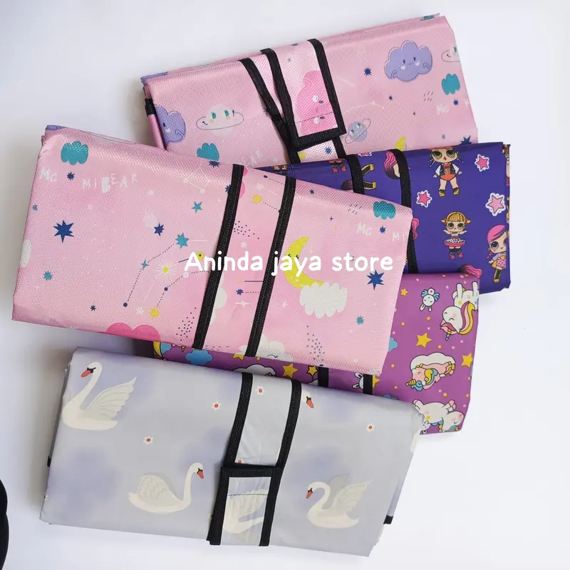 TIKAR PIKNIK 100X150CM MOTIF RANDOM | TIKAR LIPAT MOTIF | TIKAR MICROSATIN WATERPROOF 0