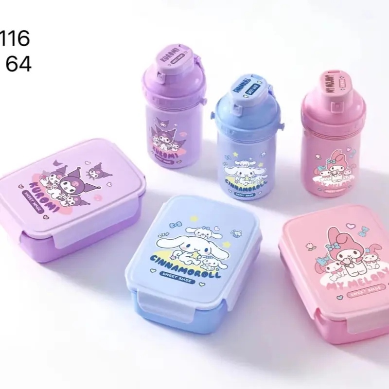 LUNCH BOX SANRIO KOTAK MAKAN PLUS BOTOL / TEMPAT BEKAL ANAK PAUD / TK Bento Kitchenware Set 0