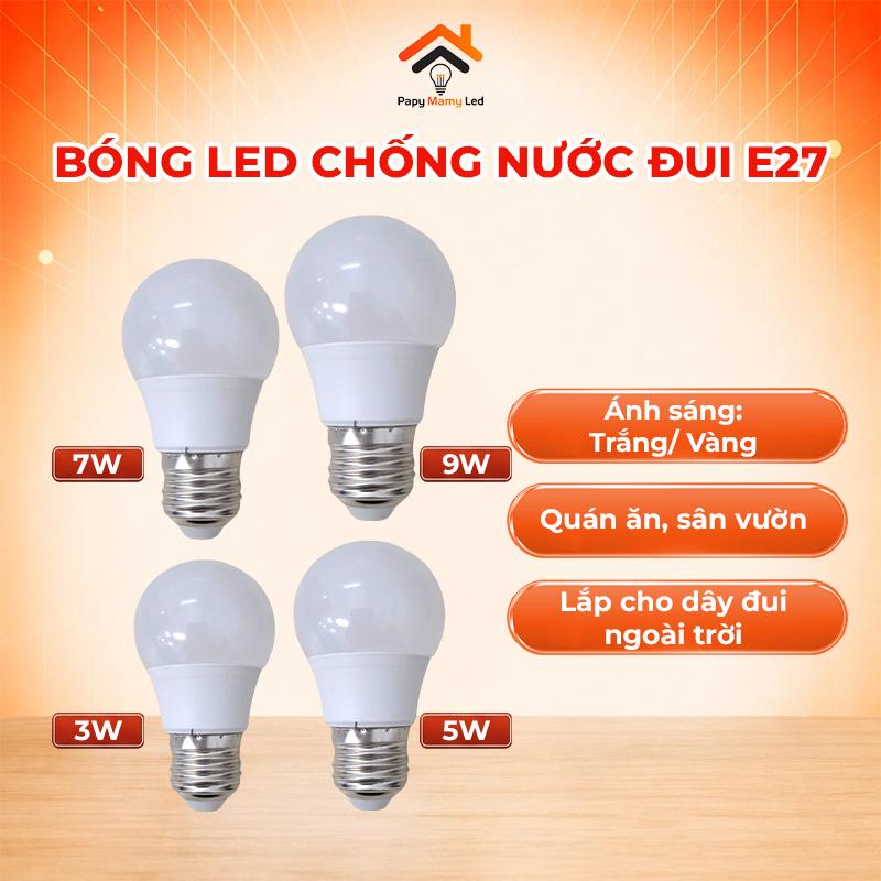 Bóng Đèn LED Ngoài Trời Đui E27 3W 5W 7W 9W, Ánh Sáng Trắng / Vàng Cho Sân…