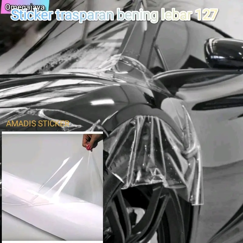 Stiker Skotlet Trasbaran Bening Lebar 120cm Scotlite Laminasi Mobil motor Sticker putih Bening Super glossy Car