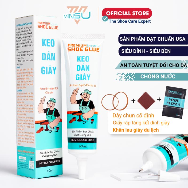 Keo Dán Giày Dép MINSU Trong Suốt Siêu Dính Đa Năng Chuyên Dụng Cho Giày Thể Thao, Sneaker An Toàn Cho Da Chuẩn chất lượng ISO 9100:2015 thêm x2 Polyurethane tăng kết dính. MINSU Premium Shoe Glue