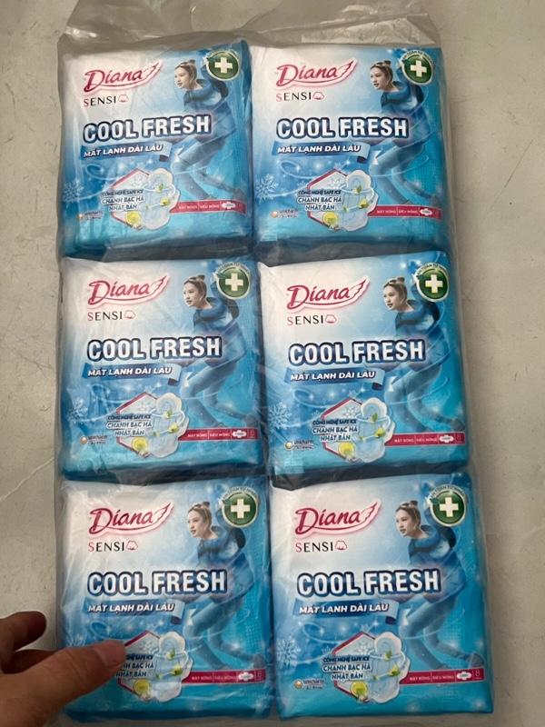 Product Introduction of ￼Combo 6 gói Băng vệ sinh Diana SenSi Cool Fresh Siêu mỏng cánh 23cm 8miếng 13