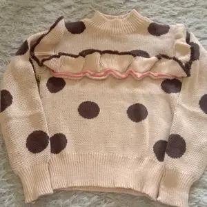 SWEATER RAJUT RUFFLE MOTIF POLKADOT 1-6 TAHUN LENGAN PANJANG KOREAN STYLE