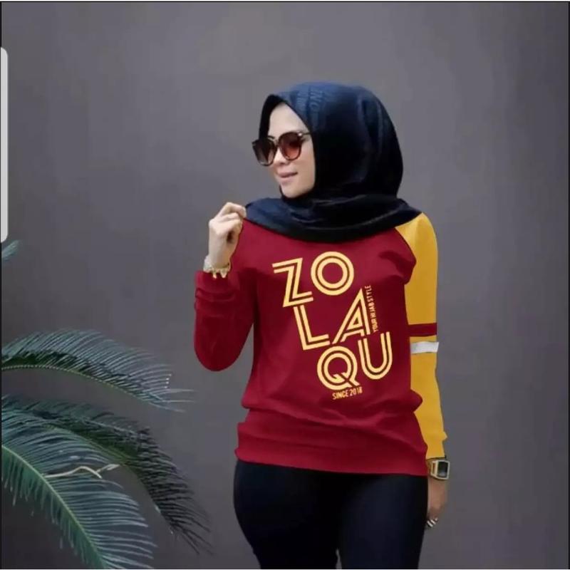 KAOS LENGAN PANJANG ZOLAQU KAOS HIJAB PANJANG M - L - XL - XXL BAJU CEWEK ZOZOLAQU KOMBINASI 3